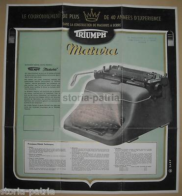 Scrittura, Macchine Da Scrivere, Triumph Matura, Volantino Pubblicitario Illustrato