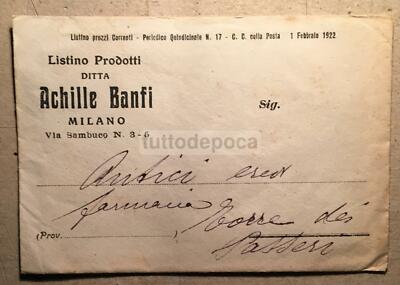 Medicina, Farmacia E Chimica: Busta Pubblicitaria Banfi (1922)