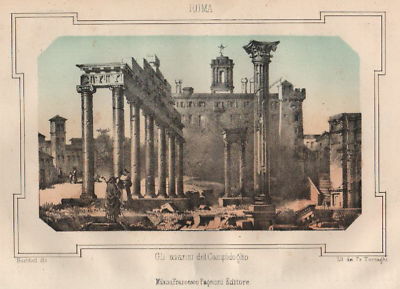 Lazio, Roma, Campidoglio, Antica Veduta, Terzaghi, XIX Secolo