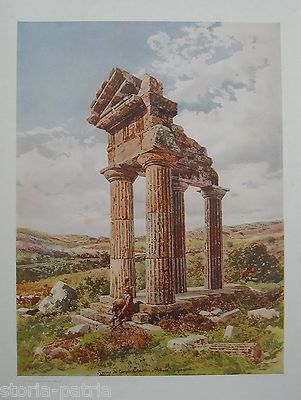 Arte Dell'Ottocento: Sicilia, Girgenti, Antico Tempio, Veduta Decorativa, 1909