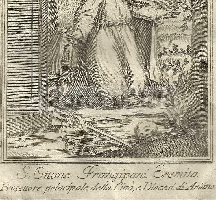 Campania, Irpinia, Ariano: Antica Stampa Popolare Devozionale Di Sant'Ottone Frangipane