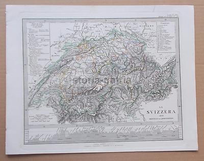 Svizzera, Liechtenstein E Cantoni Con Orografia Alpina (1869)