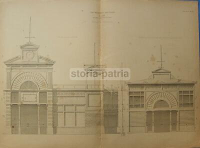 Architettura Sportiva: Tiro A Segno Di Lugano, Progetto Dell'Architetto Augusto Guidini, 18 Tavole, 1883