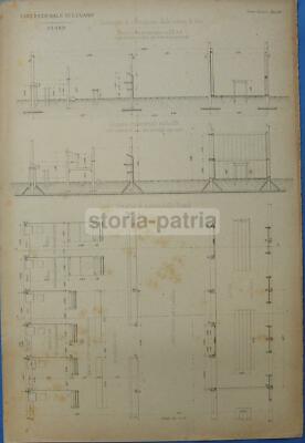 Architettura Sportiva: Tiro A Segno Di Lugano, Progetto Dell'Architetto Augusto Guidini, 18 Tavole, 1883