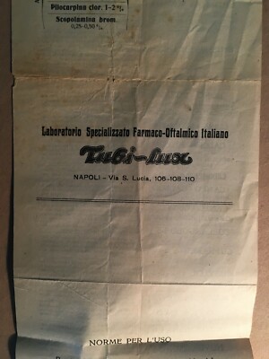 Medicina Oculistica, Occhio, Pomate Oftalmiche Tubi Lux, Napoli, Blefaril, Cusylol