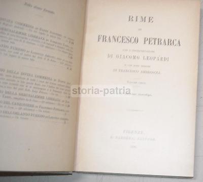 Letteratura Italiana: Rime Di Francesco Petrarca, Interpretate Da Giacomo Leopardi