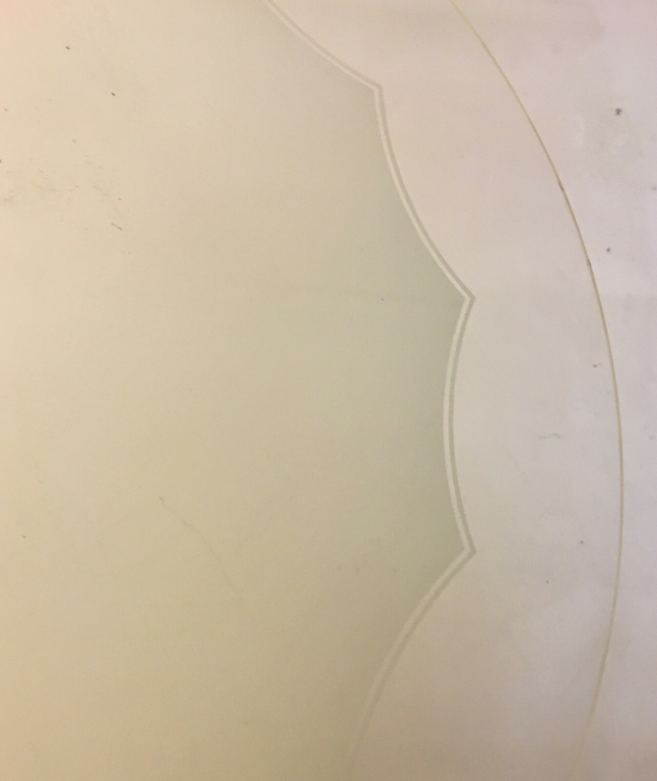 Coppa Per Lampada In Vetro Satinato Con Decoro Geometrico   51 Cm   Modernariato E Design