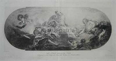 Antica Incisione Allegorica: La Notte Scacciata Dal Sole, Dupont E Boucher