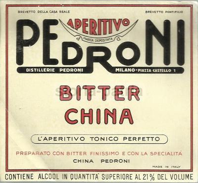 Etichetta Pubblicitaria Bitter China, Distilleria Pedroni, Milano