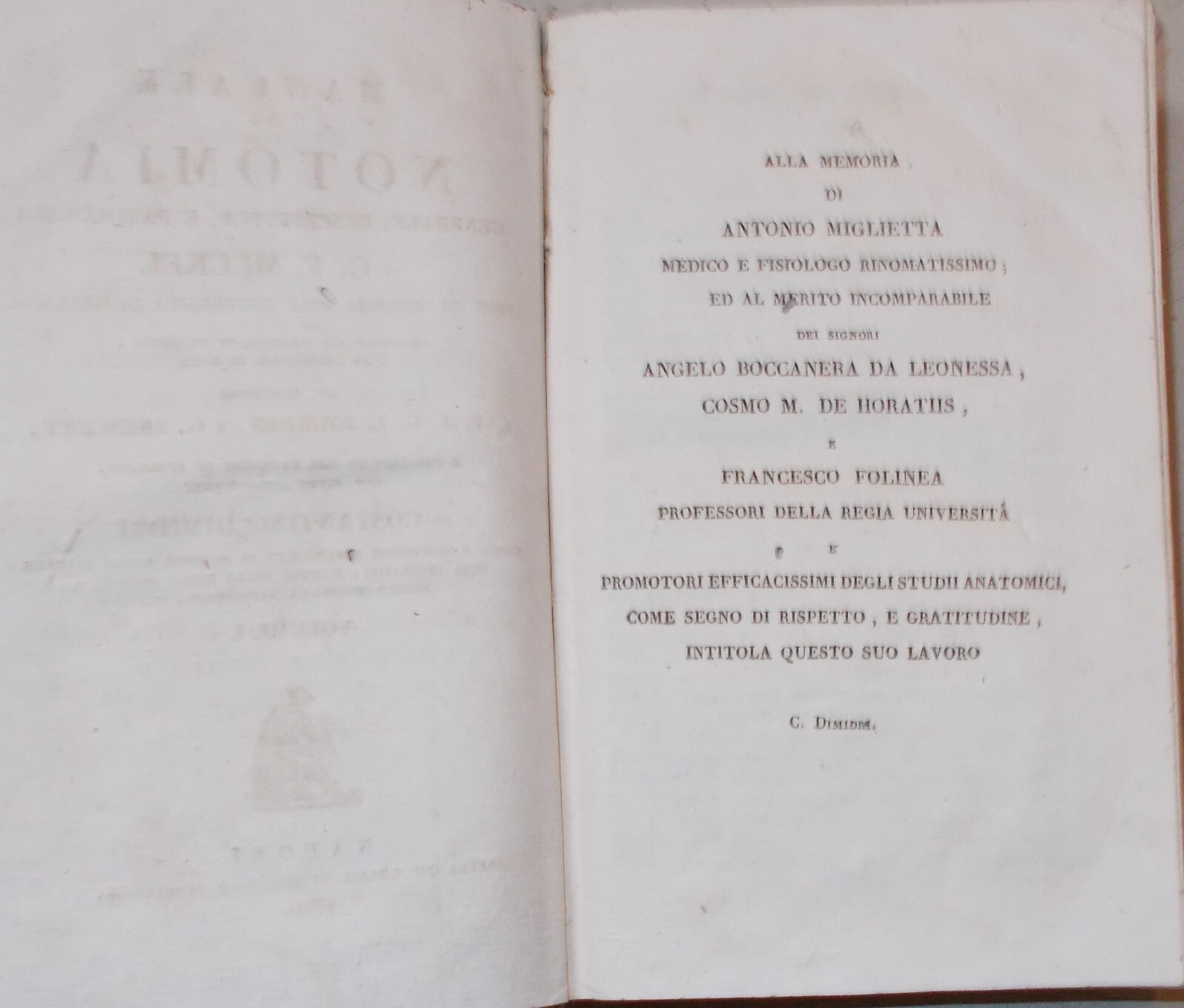 Manuale Di Anatomia Generale, Descrittiva E Patologica Di G.F. Meckel, Napoli, 1826