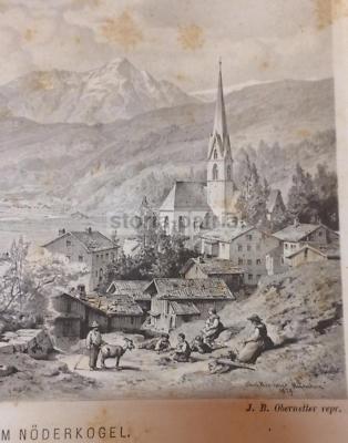 Montagna, Antica Veduta Alpina: Kirchner, Obernetter, Sölden Mit Dem Noderkogel, Fine '800