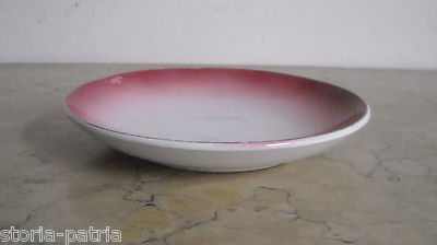 Piatto In Ceramica S.C.I. Laveno Con Decorazione Rosa