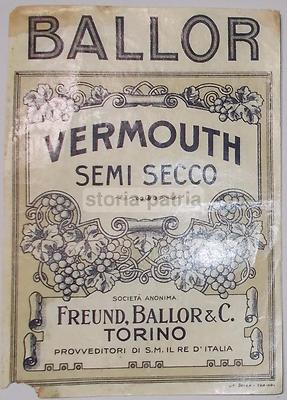 Distilleria Freund Ballor Torino: Etichetta Vermouth Semisecco