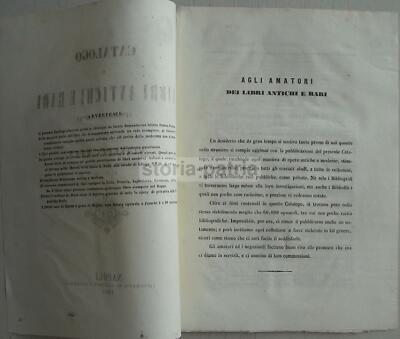 Bibliografia, Bibliofilia, Libri Antichi Di Varia Cultura, Napoli, Libreria Dura, 1857