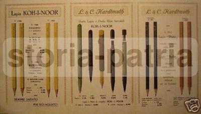 Scrittura: Penne E Matite, Lapis Koh I Noor, Gomme Elefante, Pubblicitaria d'Epoca