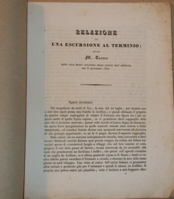 Michele Tenore: Relazione Di Una Escursione Al Terminio (1842)