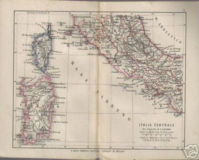 Italia Centrale: Sardegna, Corsica, Elba, Toscana, Lazio, Abruzzo, Molise   Cartografia