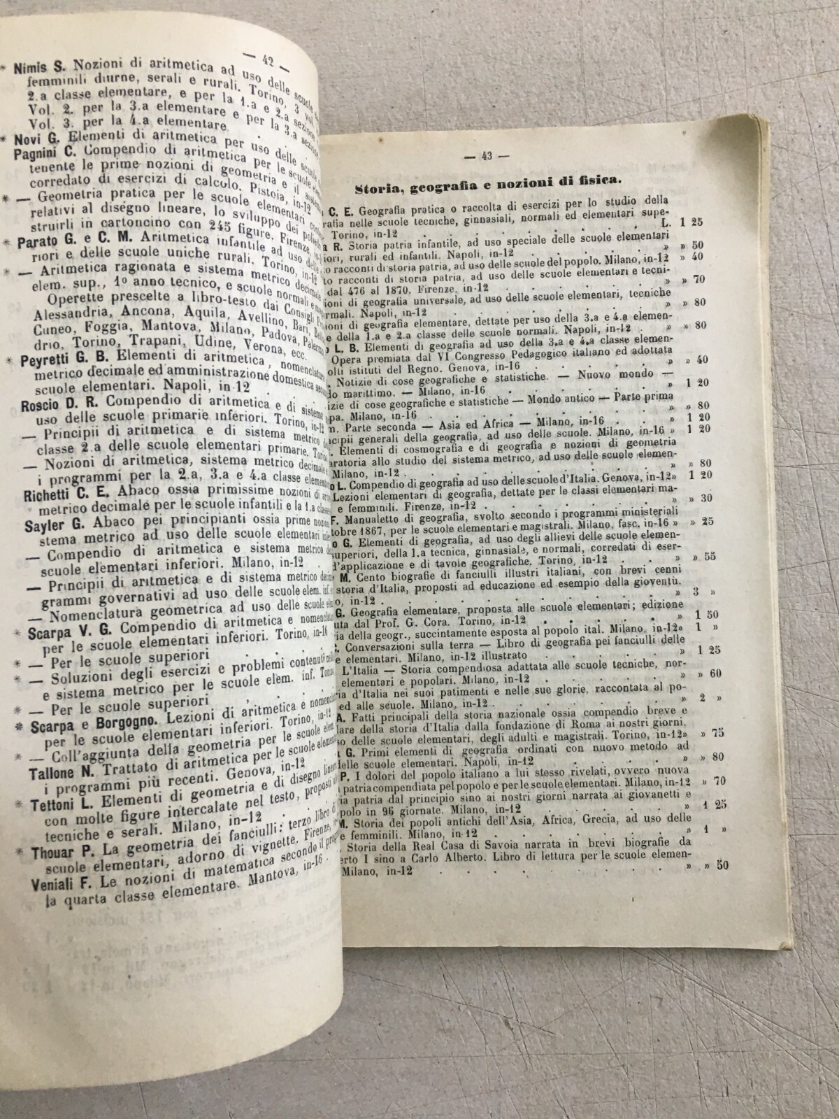 Bibliografia, Antico Catalogo Librario, Torino, Libreria Ermanno Loescher, 1875 76