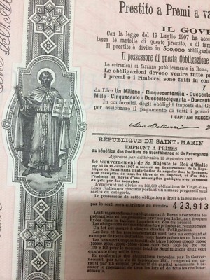 San Marino: Prestito A Premi, Lotteria, Araldica, Previdenza, Banca Casareto, Genova