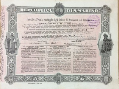 San Marino: Prestito A Premi, Lotteria, Araldica, Previdenza, Banca Casareto, Genova