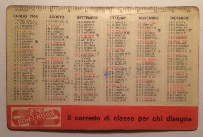 Scrittura, Cancelleria, Matite Koh I Noor Hardtmuth, Milano: Calendarietto 1964
