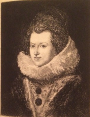 Arte Antica: Incisione Ritratto Di Gentildonna, Regina Di Ungheria (Velázquez), 1879