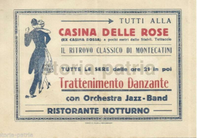 Toscana, Montecatini Terme: Volantino Pubblicitario Casina Delle Rose, Jazz Band