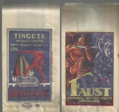 Moda, Tessuti, Filati E Tintura: Busta Pubblicitaria Super Iride E Insetticida Faust
