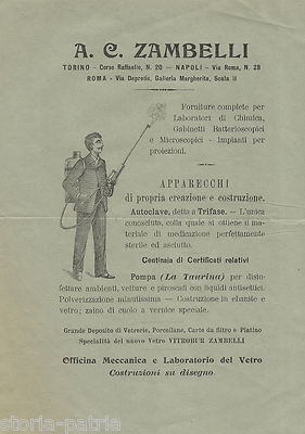 Igiene Sanitaria, Disinfestazione, Pompe Vetro Vitrobur, Zambelli, Bosio, Torino