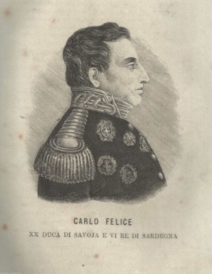 Carlo Felice Di Savoia, Re Di Sardegna: Ritratto Xilografico In Uniforme