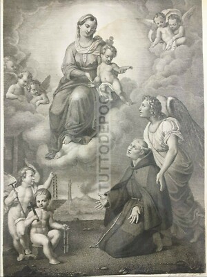 Antica Stampa Popolare Devozionale: San Giuseppe Della Croce, Serra Di Cassano, Alcayde