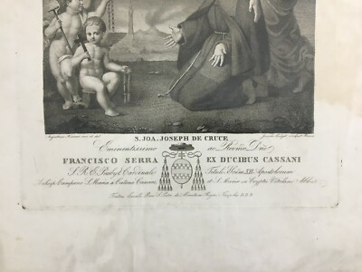 Antica Stampa Popolare Devozionale: San Giuseppe Della Croce, Serra Di Cassano, Alcayde