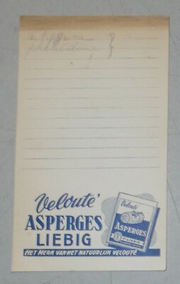 Liebig   Velouté d'Asperges   Foglietto Pubblicitario Da Collezione Da Taccuino