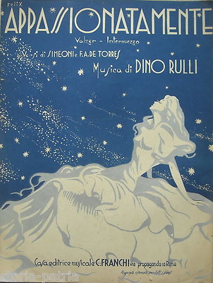 Spartito d'Epoca: Valzer Appassionatamente. Dino Rulli, Felix, 1945