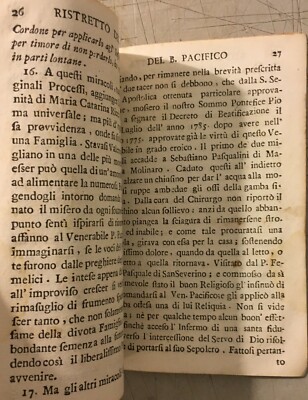 Marche, Pacifico Da Sanseverino: Agiografia, Antica Edizione Casaletti, 1786