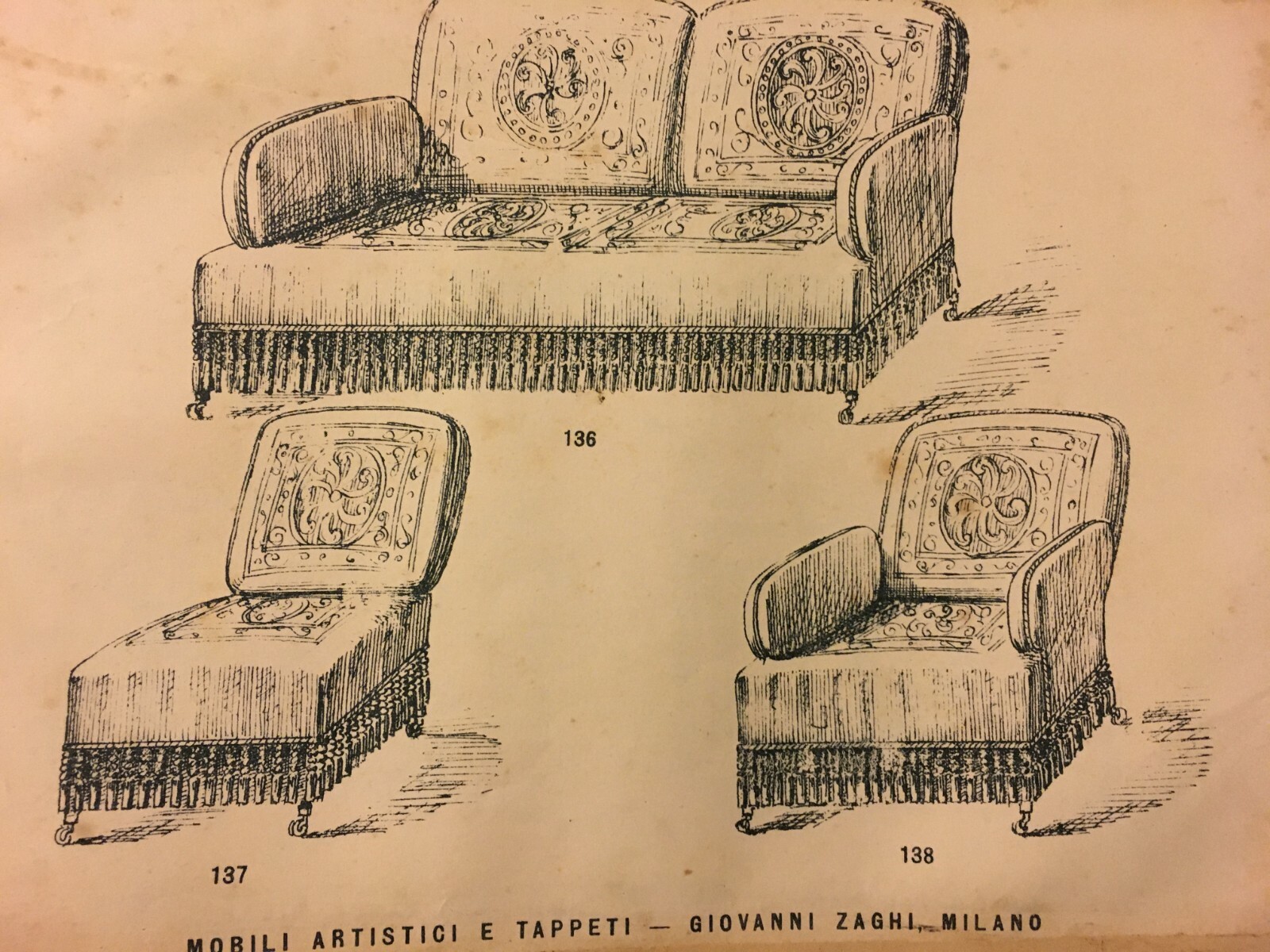Arte, Artigianato, Mobili Artistici, Milano, Zaghi: Stampa Pubblicitaria Antica