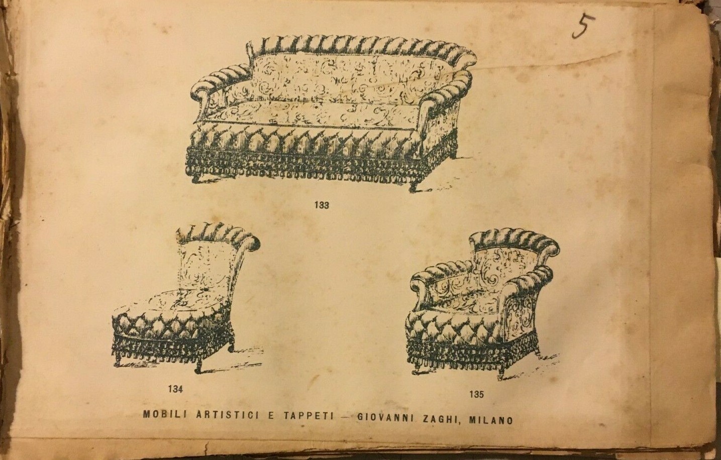 Arte, Artigianato, Mobili Artistici, Milano, Zaghi: Stampa Pubblicitaria Antica