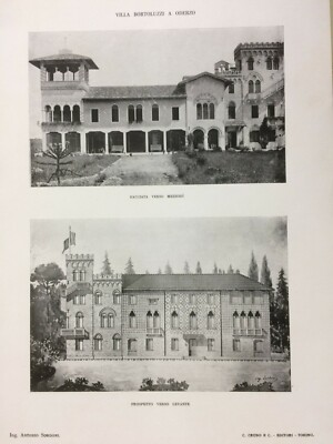Treviso, Oderzo: Architettura Dell'Ingegnere Sordoni, Prospettive Di Villa Bortoluzzi, Due Stampe