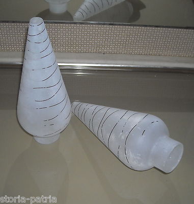 Modernariato, Design E Vetri d'Epoca: Coppia Di Coppe Per Lampade