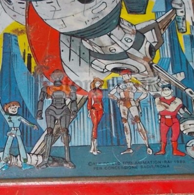Captain Future: Scatola In Latta Decorata A Forma Di Libro, Salvadanaio Vintage Anni '80