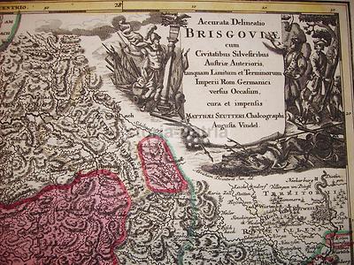 Brisgovia, Austria, Germania, Svizzera, Alsazia: Antichissima Cartografia Rara