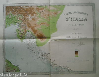 Grande Carta Ipsometrica d'Italia: Trieste, Istria E Costa Dalmata, 1921