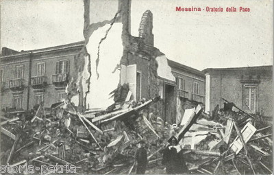 Sicilia, Messina, Eventi Sismici, Terremoto, Crollo Dell'Oratorio Della Pace, Veduta