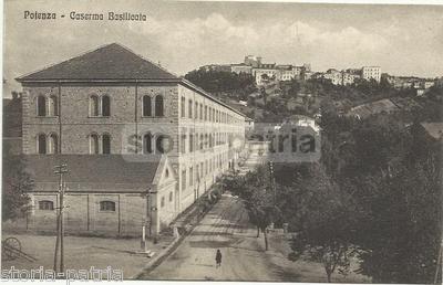 Basilicata, Potenza: Caserma Militare, Veduta Architettonica Panoramica d'Epoca