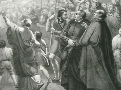 Giubilo Del Popolo Romano Per Il Perdono Di Pio IX. Antica Stampa Di Ulacacci E Maggiolo