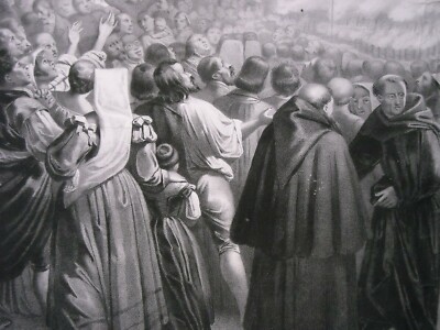 Giubilo Del Popolo Romano Per Il Perdono Di Pio IX. Antica Stampa Di Ulacacci E Maggiolo