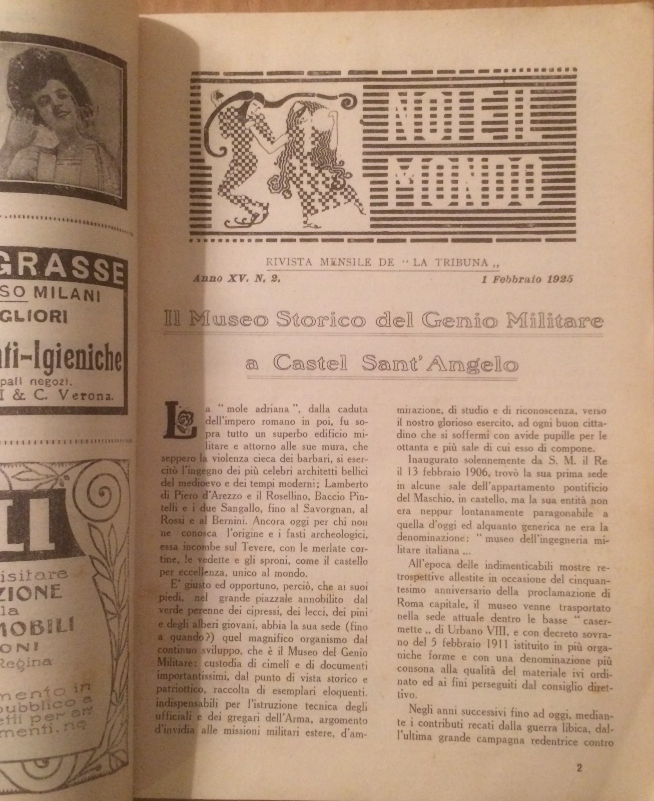 Noi E Il Mondo   Rivista Mensile De La Tribuna, 1 Febbraio 1925