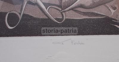 Arte Grafica Moderna: Cucina, Pesce, Calamari, Forbici. Opera d'Arte, 1980