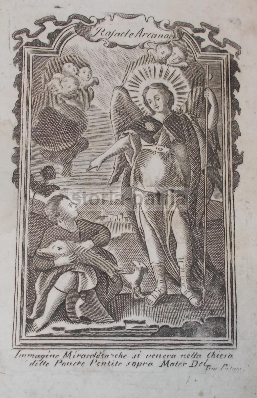 Antica Raffigurazione Devozionale: San Raffaele E Tobia