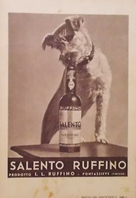 Stampa Pubblicitaria 1948 Vino Salento Ruffino, Pontassieve, Toscana